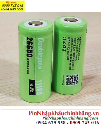 DoublePow 26650-11100mWh, Pin sạc Lithium Li-ion 3.7v DoublePow 26650-11100mWh chính hãng